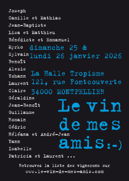 Vin de mes amis LA HALLE TROPISME 2026 RECTO